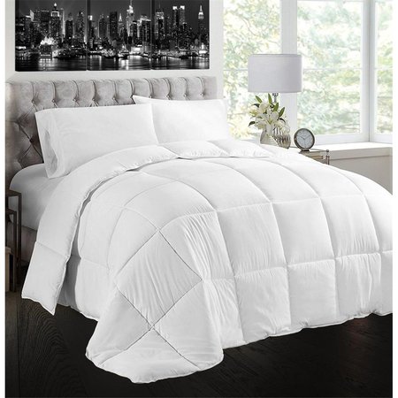 KD GABINETE 86 x 86 in. Natural Goose Feather & Down 100 Percent Cotton Case Queen Size Comforter Set, White KD2567071